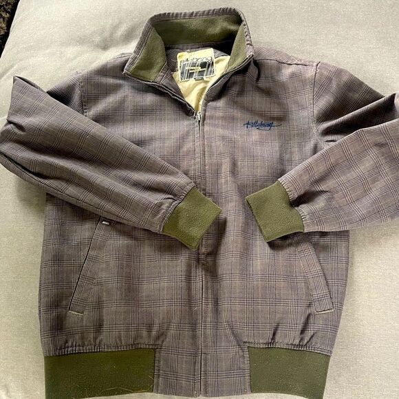 Billabong Plaid Bomber Jacket - Olive and Gray - Picture 1 of 9